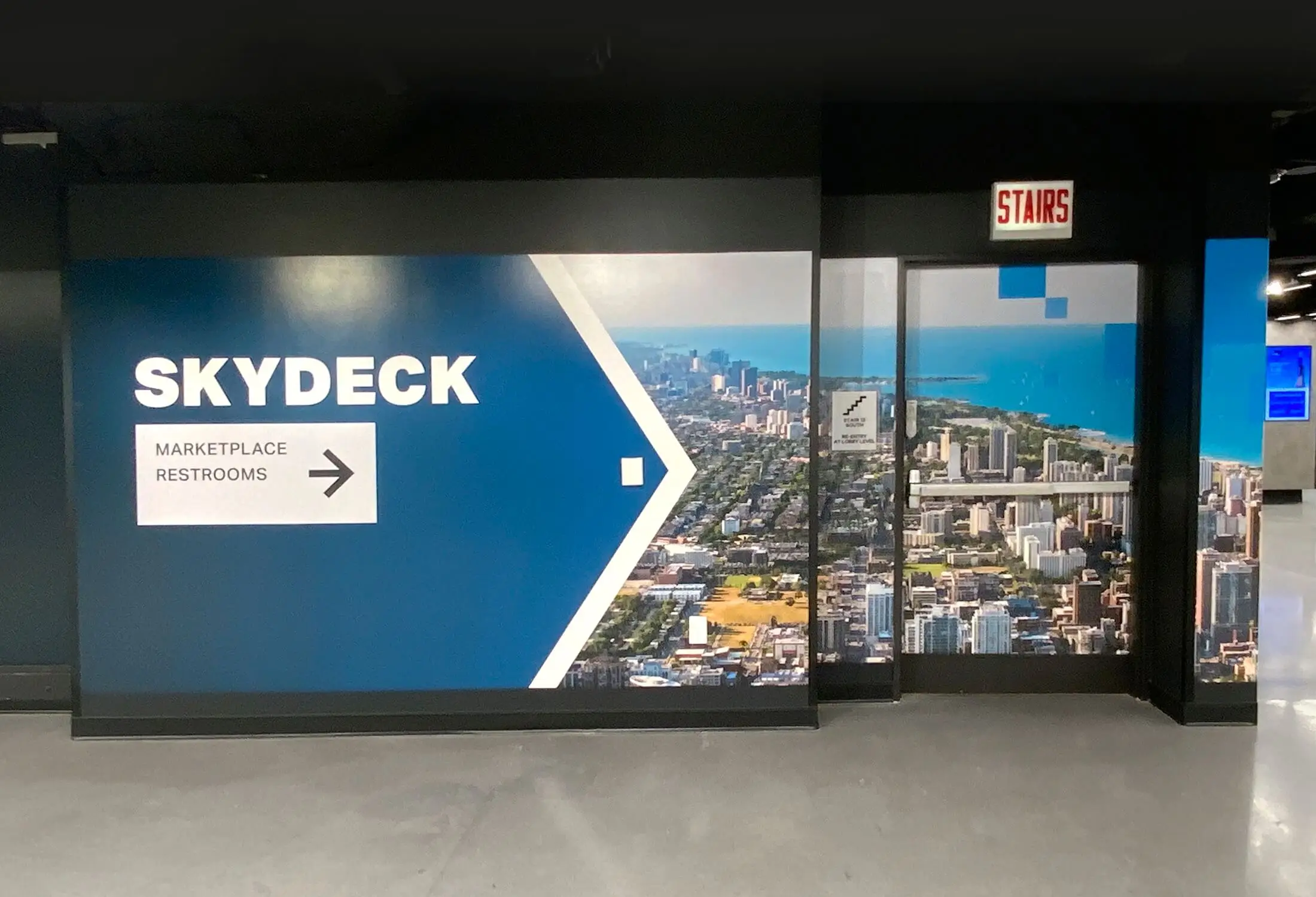Skydeck wayfinding wall graphics