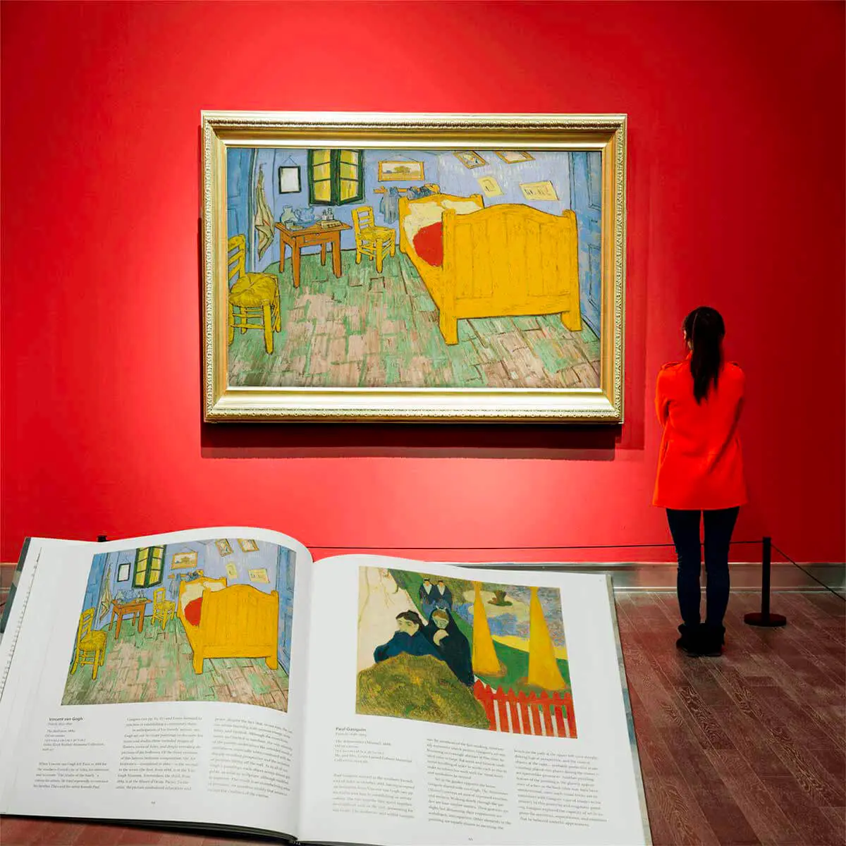 Van Gogh’s Bedroom in Arles beside its fine art book reproduction