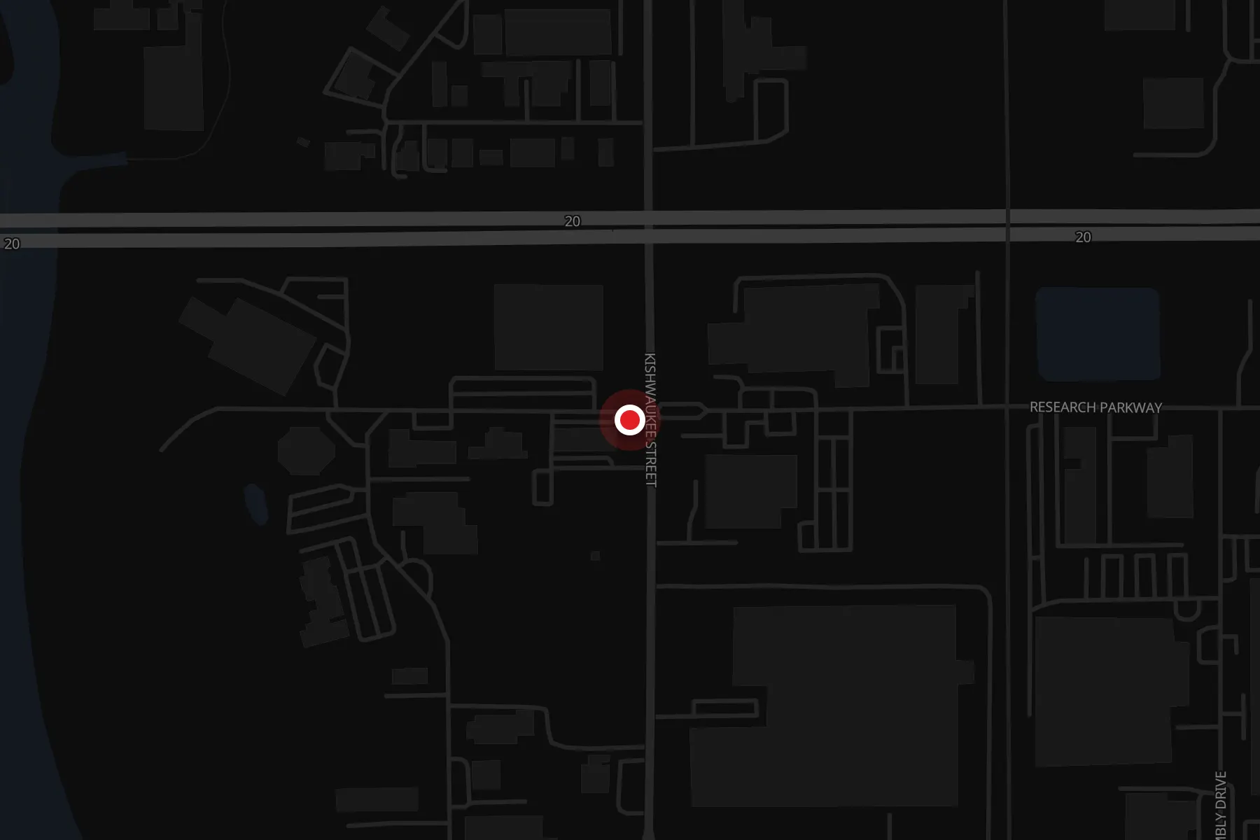 Map of 4404 Boeing Drive, Rockford, at Kishwaukee Street south of I-20
